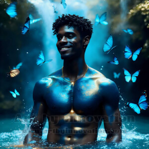Beauty meets color in this stunning AI-generated abstract art collection. Handsome, shirtless men are enveloped from behind by vibrant, swirling translucent mists of color — inspired by the full spectrum of the rainbow, and the joyful palette of Pride. Each image combines photorealistic skin texture with surreal abstract color dynamics, creating a visual experience that is both deeply human and otherworldly. Created using AI, edited in Photoshop, by © Jeff Dupler | Art by Innovation | https://www.artbyinnovation.com