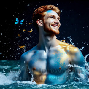 Beauty meets color in this stunning AI-generated abstract art collection. Handsome, shirtless men are enveloped from behind by vibrant, swirling translucent mists of color — inspired by the full spectrum of the rainbow, and the joyful palette of Pride. Each image combines photorealistic skin texture with surreal abstract color dynamics, creating a visual experience that is both deeply human and otherworldly. Created using AI, edited in Photoshop, by © Jeff Dupler | Art by Innovation | https://www.artbyinnovation.com