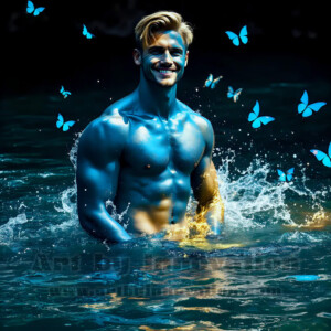 Beauty meets color in this stunning AI-generated abstract art collection. Handsome, shirtless men are enveloped from behind by vibrant, swirling translucent mists of color — inspired by the full spectrum of the rainbow, and the joyful palette of Pride. Each image combines photorealistic skin texture with surreal abstract color dynamics, creating a visual experience that is both deeply human and otherworldly. Created using AI, edited in Photoshop, by © Jeff Dupler | Art by Innovation | https://www.artbyinnovation.com