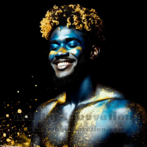 Beauty meets color in this stunning AI-generated abstract art collection. Handsome, shirtless men are enveloped from behind by vibrant, swirling translucent mists of color — inspired by the full spectrum of the rainbow, and the joyful palette of Pride. Each image combines photorealistic skin texture with surreal abstract color dynamics, creating a visual experience that is both deeply human and otherworldly. Created using AI, edited in Photoshop, by © Jeff Dupler | Art by Innovation | https://www.artbyinnovation.com
