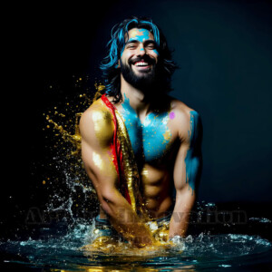Beauty meets color in this stunning AI-generated abstract art collection. Handsome, shirtless men are enveloped from behind by vibrant, swirling translucent mists of color — inspired by the full spectrum of the rainbow, and the joyful palette of Pride. Each image combines photorealistic skin texture with surreal abstract color dynamics, creating a visual experience that is both deeply human and otherworldly. Created using AI, edited in Photoshop, by © Jeff Dupler | Art by Innovation | https://www.artbyinnovation.com