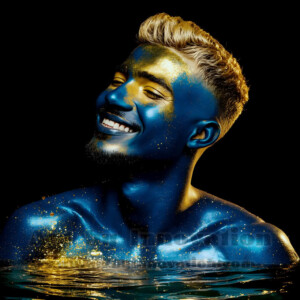 Beauty meets color in this stunning AI-generated abstract art collection. Handsome, shirtless men are enveloped from behind by vibrant, swirling translucent mists of color — inspired by the full spectrum of the rainbow, and the joyful palette of Pride. Each image combines photorealistic skin texture with surreal abstract color dynamics, creating a visual experience that is both deeply human and otherworldly. Created using AI, edited in Photoshop, by © Jeff Dupler | Art by Innovation | https://www.artbyinnovation.com