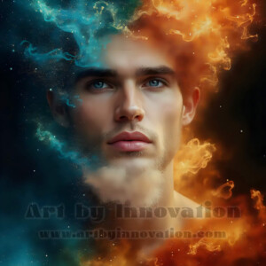 Beauty meets color in this stunning AI-generated abstract art collection. Handsome, shirtless men are enveloped from behind by vibrant, swirling translucent mists of color — inspired by the full spectrum of the rainbow, and the joyful palette of Pride. Each image combines photorealistic skin texture with surreal abstract color dynamics, creating a visual experience that is both deeply human and otherworldly. Created using AI, edited in Photoshop, by © Jeff Dupler | Art by Innovation | https://www.artbyinnovation.com