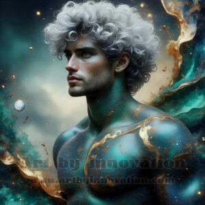 Beauty meets color in this stunning AI-generated abstract art collection. Handsome, shirtless men are enveloped from behind by vibrant, swirling translucent mists of color — inspired by the full spectrum of the rainbow, and the joyful palette of Pride. Each image combines photorealistic skin texture with surreal abstract color dynamics, creating a visual experience that is both deeply human and otherworldly. Created using AI, edited in Photoshop, by © Jeff Dupler | Art by Innovation | https://www.artbyinnovation.com