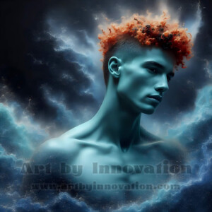 Beauty meets color in this stunning AI-generated abstract art collection. Handsome, shirtless men are enveloped from behind by vibrant, swirling translucent mists of color — inspired by the full spectrum of the rainbow, and the joyful palette of Pride. Each image combines photorealistic skin texture with surreal abstract color dynamics, creating a visual experience that is both deeply human and otherworldly. Created using AI, edited in Photoshop, by © Jeff Dupler | Art by Innovation | https://www.artbyinnovation.com