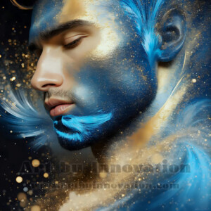Beauty meets color in this stunning AI-generated abstract art collection. Handsome, shirtless men are enveloped from behind by vibrant, swirling translucent mists of color — inspired by the full spectrum of the rainbow, and the joyful palette of Pride. Each image combines photorealistic skin texture with surreal abstract color dynamics, creating a visual experience that is both deeply human and otherworldly. Created using AI, edited in Photoshop, by © Jeff Dupler | Art by Innovation | https://www.artbyinnovation.com