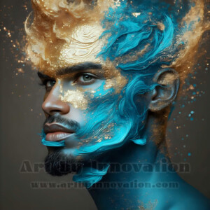 Beauty meets color in this stunning AI-generated abstract art collection. Handsome, shirtless men are enveloped from behind by vibrant, swirling translucent mists of color — inspired by the full spectrum of the rainbow, and the joyful palette of Pride. Each image combines photorealistic skin texture with surreal abstract color dynamics, creating a visual experience that is both deeply human and otherworldly. Created using AI, edited in Photoshop, by © Jeff Dupler | Art by Innovation | https://www.artbyinnovation.com
