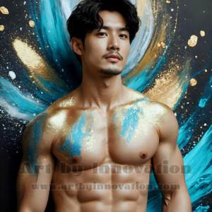 Beauty meets color in this stunning AI-generated abstract art collection. Handsome, shirtless men are enveloped from behind by vibrant, swirling translucent mists of color — inspired by the full spectrum of the rainbow, and the joyful palette of Pride. Each image combines photorealistic skin texture with surreal abstract color dynamics, creating a visual experience that is both deeply human and otherworldly. Created using AI, edited in Photoshop, by © Jeff Dupler | Art by Innovation | https://www.artbyinnovation.com
