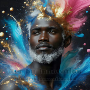 Beauty meets color in this stunning AI-generated abstract art collection. Handsome, shirtless men are enveloped from behind by vibrant, swirling translucent mists of color — inspired by the full spectrum of the rainbow, and the joyful palette of Pride. Each image combines photorealistic skin texture with surreal abstract color dynamics, creating a visual experience that is both deeply human and otherworldly. Created using AI, edited in Photoshop, by © Jeff Dupler | Art by Innovation | https://www.artbyinnovation.com