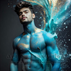 Beauty meets color in this stunning AI-generated abstract art collection. Handsome, shirtless men are enveloped from behind by vibrant, swirling translucent mists of color — inspired by the full spectrum of the rainbow, and the joyful palette of Pride. Each image combines photorealistic skin texture with surreal abstract color dynamics, creating a visual experience that is both deeply human and otherworldly. Created using AI, edited in Photoshop, by © Jeff Dupler | Art by Innovation | https://www.artbyinnovation.com