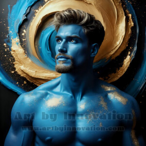 Beauty meets color in this stunning AI-generated abstract art collection. Handsome, shirtless men are enveloped from behind by vibrant, swirling translucent mists of color — inspired by the full spectrum of the rainbow, and the joyful palette of Pride. Each image combines photorealistic skin texture with surreal abstract color dynamics, creating a visual experience that is both deeply human and otherworldly. Created using AI, edited in Photoshop, by © Jeff Dupler | Art by Innovation | https://www.artbyinnovation.com