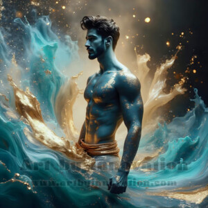 Beauty meets color in this stunning AI-generated abstract art collection. Handsome, shirtless men are enveloped from behind by vibrant, swirling translucent mists of color — inspired by the full spectrum of the rainbow, and the joyful palette of Pride. Each image combines photorealistic skin texture with surreal abstract color dynamics, creating a visual experience that is both deeply human and otherworldly. Created using AI, edited in Photoshop, by © Jeff Dupler | Art by Innovation | https://www.artbyinnovation.com