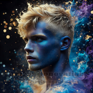 Beauty meets color in this stunning AI-generated abstract art collection. Handsome, shirtless men are enveloped from behind by vibrant, swirling translucent mists of color — inspired by the full spectrum of the rainbow, and the joyful palette of Pride. Each image combines photorealistic skin texture with surreal abstract color dynamics, creating a visual experience that is both deeply human and otherworldly. Created using AI, edited in Photoshop, by © Jeff Dupler | Art by Innovation | https://www.artbyinnovation.com