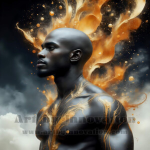Beauty meets color in this stunning AI-generated abstract art collection. Handsome, shirtless men are enveloped from behind by vibrant, swirling translucent mists of color — inspired by the full spectrum of the rainbow, and the joyful palette of Pride. Each image combines photorealistic skin texture with surreal abstract color dynamics, creating a visual experience that is both deeply human and otherworldly. Created using AI, edited in Photoshop, by © Jeff Dupler | Art by Innovation | https://www.artbyinnovation.com