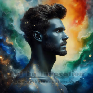Beauty meets color in this stunning AI-generated abstract art collection. Handsome, shirtless men are enveloped from behind by vibrant, swirling translucent mists of color — inspired by the full spectrum of the rainbow, and the joyful palette of Pride. Each image combines photorealistic skin texture with surreal abstract color dynamics, creating a visual experience that is both deeply human and otherworldly. Created using AI, edited in Photoshop, by © Jeff Dupler | Art by Innovation | https://www.artbyinnovation.com