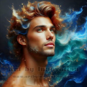 Beauty meets color in this stunning AI-generated abstract art collection. Handsome, shirtless men are enveloped from behind by vibrant, swirling translucent mists of color — inspired by the full spectrum of the rainbow, and the joyful palette of Pride. Each image combines photorealistic skin texture with surreal abstract color dynamics, creating a visual experience that is both deeply human and otherworldly. Created using AI, edited in Photoshop, by © Jeff Dupler | Art by Innovation | https://www.artbyinnovation.com