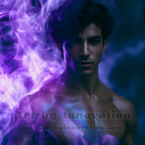 Beauty meets color in this stunning AI-generated abstract art collection. Handsome, shirtless men are enveloped from behind by vibrant, swirling translucent mists of color — inspired by the full spectrum of the rainbow, and the joyful palette of Pride. Each image combines photorealistic skin texture with surreal abstract color dynamics, creating a visual experience that is both deeply human and otherworldly. Created using AI, edited in Photoshop, by © Jeff Dupler | Art by Innovation | https://www.artbyinnovation.com
