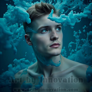 Beauty meets color in this stunning AI-generated abstract art collection. Handsome, shirtless men are enveloped from behind by vibrant, swirling translucent mists of color — inspired by the full spectrum of the rainbow, and the joyful palette of Pride. Each image combines photorealistic skin texture with surreal abstract color dynamics, creating a visual experience that is both deeply human and otherworldly. Created using AI, edited in Photoshop, by © Jeff Dupler | Art by Innovation | https://www.artbyinnovation.com
