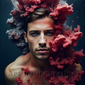 Beauty meets color in this stunning AI-generated abstract art collection. Handsome, shirtless men are enveloped from behind by vibrant, swirling translucent mists of color — inspired by the full spectrum of the rainbow, and the joyful palette of Pride. Each image combines photorealistic skin texture with surreal abstract color dynamics, creating a visual experience that is both deeply human and otherworldly. Created using AI, edited in Photoshop, by © Jeff Dupler | Art by Innovation | https://www.artbyinnovation.com