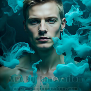 Beauty meets color in this stunning AI-generated abstract art collection. Handsome, shirtless men are enveloped from behind by vibrant, swirling translucent mists of color — inspired by the full spectrum of the rainbow, and the joyful palette of Pride. Each image combines photorealistic skin texture with surreal abstract color dynamics, creating a visual experience that is both deeply human and otherworldly. Created using AI, edited in Photoshop, by © Jeff Dupler | Art by Innovation | https://www.artbyinnovation.com