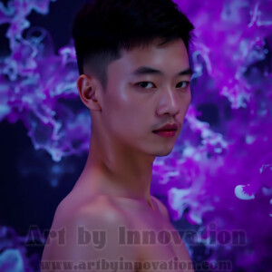 Beauty meets color in this stunning AI-generated abstract art collection. Handsome, shirtless men are enveloped from behind by vibrant, swirling translucent mists of color — inspired by the full spectrum of the rainbow, and the joyful palette of Pride. Each image combines photorealistic skin texture with surreal abstract color dynamics, creating a visual experience that is both deeply human and otherworldly. Created using AI, edited in Photoshop, by © Jeff Dupler | Art by Innovation | https://www.artbyinnovation.com