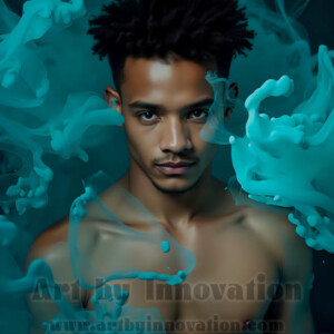 Beauty meets color in this stunning AI-generated abstract art collection. Handsome, shirtless men are enveloped from behind by vibrant, swirling translucent mists of color — inspired by the full spectrum of the rainbow, and the joyful palette of Pride. Each image combines photorealistic skin texture with surreal abstract color dynamics, creating a visual experience that is both deeply human and otherworldly. Created using AI, edited in Photoshop, by © Jeff Dupler | Art by Innovation | https://www.artbyinnovation.com