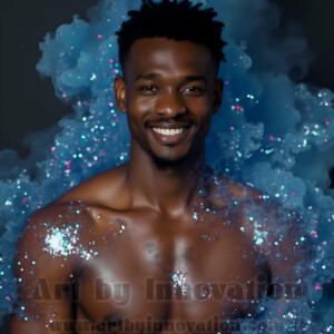 Beauty meets color in this stunning AI-generated abstract art collection. Handsome, shirtless men are enveloped from behind by vibrant, swirling translucent mists of color — inspired by the full spectrum of the rainbow, and the joyful palette of Pride. Each image combines photorealistic skin texture with surreal abstract color dynamics, creating a visual experience that is both deeply human and otherworldly. Created using AI, edited in Photoshop, by © Jeff Dupler | Art by Innovation | https://www.artbyinnovation.com
