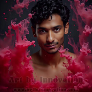 Beauty meets color in this stunning AI-generated abstract art collection. Handsome, shirtless men are enveloped from behind by vibrant, swirling translucent mists of color — inspired by the full spectrum of the rainbow, and the joyful palette of Pride. Each image combines photorealistic skin texture with surreal abstract color dynamics, creating a visual experience that is both deeply human and otherworldly. Created using AI, edited in Photoshop, by © Jeff Dupler | Art by Innovation | https://www.artbyinnovation.com