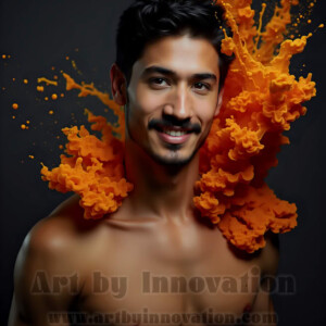 Beauty meets color in this stunning AI-generated abstract art collection. Handsome, shirtless men are enveloped from behind by vibrant, swirling translucent mists of color — inspired by the full spectrum of the rainbow, and the joyful palette of Pride. Each image combines photorealistic skin texture with surreal abstract color dynamics, creating a visual experience that is both deeply human and otherworldly. Created using AI, edited in Photoshop, by © Jeff Dupler | Art by Innovation | https://www.artbyinnovation.com