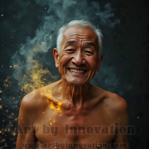 Beauty meets color in this stunning AI-generated abstract art collection. Handsome, shirtless men are enveloped from behind by vibrant, swirling translucent mists of color — inspired by the full spectrum of the rainbow, and the joyful palette of Pride. Each image combines photorealistic skin texture with surreal abstract color dynamics, creating a visual experience that is both deeply human and otherworldly. Created using AI, edited in Photoshop, by © Jeff Dupler | Art by Innovation | https://www.artbyinnovation.com
