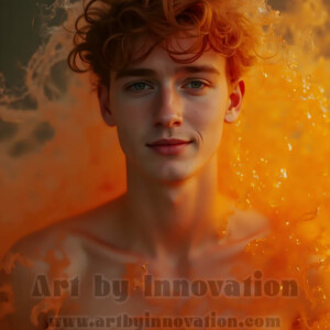 Beauty meets color in this stunning AI-generated abstract art collection. Handsome, shirtless men are enveloped from behind by vibrant, swirling translucent mists of color — inspired by the full spectrum of the rainbow, and the joyful palette of Pride. Each image combines photorealistic skin texture with surreal abstract color dynamics, creating a visual experience that is both deeply human and otherworldly. Created using AI, edited in Photoshop, by © Jeff Dupler | Art by Innovation | https://www.artbyinnovation.com