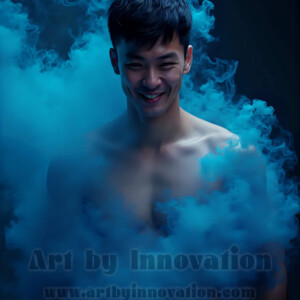 Beauty meets color in this stunning AI-generated abstract art collection. Handsome, shirtless men are enveloped from behind by vibrant, swirling translucent mists of color — inspired by the full spectrum of the rainbow, and the joyful palette of Pride. Each image combines photorealistic skin texture with surreal abstract color dynamics, creating a visual experience that is both deeply human and otherworldly. Created using AI, edited in Photoshop, by © Jeff Dupler | Art by Innovation | https://www.artbyinnovation.com