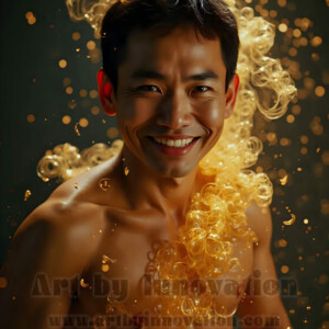 Beauty meets color in this stunning AI-generated abstract art collection. Handsome, shirtless men are enveloped from behind by vibrant, swirling translucent mists of color — inspired by the full spectrum of the rainbow, and the joyful palette of Pride. Each image combines photorealistic skin texture with surreal abstract color dynamics, creating a visual experience that is both deeply human and otherworldly. Created using AI, edited in Photoshop, by © Jeff Dupler | Art by Innovation | https://www.artbyinnovation.com