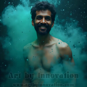 Beauty meets color in this stunning AI-generated abstract art collection. Handsome, shirtless men are enveloped from behind by vibrant, swirling translucent mists of color — inspired by the full spectrum of the rainbow, and the joyful palette of Pride. Each image combines photorealistic skin texture with surreal abstract color dynamics, creating a visual experience that is both deeply human and otherworldly. Created using AI, edited in Photoshop, by © Jeff Dupler | Art by Innovation | https://www.artbyinnovation.com