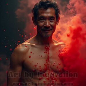 Beauty meets color in this stunning AI-generated abstract art collection. Handsome, shirtless men are enveloped from behind by vibrant, swirling translucent mists of color — inspired by the full spectrum of the rainbow, and the joyful palette of Pride. Each image combines photorealistic skin texture with surreal abstract color dynamics, creating a visual experience that is both deeply human and otherworldly. Created using AI, edited in Photoshop, by © Jeff Dupler | Art by Innovation | https://www.artbyinnovation.com
