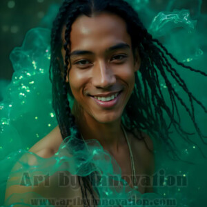 Beauty meets color in this stunning AI-generated abstract art collection. Handsome, shirtless men are enveloped from behind by vibrant, swirling translucent mists of color — inspired by the full spectrum of the rainbow, and the joyful palette of Pride. Each image combines photorealistic skin texture with surreal abstract color dynamics, creating a visual experience that is both deeply human and otherworldly. Created using AI, edited in Photoshop, by © Jeff Dupler | Art by Innovation | https://www.artbyinnovation.com