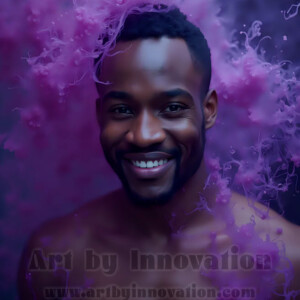 Beauty meets color in this stunning AI-generated abstract art collection. Handsome, shirtless men are enveloped from behind by vibrant, swirling translucent mists of color — inspired by the full spectrum of the rainbow, and the joyful palette of Pride. Each image combines photorealistic skin texture with surreal abstract color dynamics, creating a visual experience that is both deeply human and otherworldly. Created using AI, edited in Photoshop, by © Jeff Dupler | Art by Innovation | https://www.artbyinnovation.com