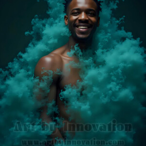 Beauty meets color in this stunning AI-generated abstract art collection. Handsome, shirtless men are enveloped from behind by vibrant, swirling translucent mists of color — inspired by the full spectrum of the rainbow, and the joyful palette of Pride. Each image combines photorealistic skin texture with surreal abstract color dynamics, creating a visual experience that is both deeply human and otherworldly. Created using AI, edited in Photoshop, by © Jeff Dupler | Art by Innovation | https://www.artbyinnovation.com