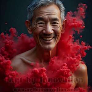 Beauty meets color in this stunning AI-generated abstract art collection. Handsome, shirtless men are enveloped from behind by vibrant, swirling translucent mists of color — inspired by the full spectrum of the rainbow, and the joyful palette of Pride. Each image combines photorealistic skin texture with surreal abstract color dynamics, creating a visual experience that is both deeply human and otherworldly. Created using AI, edited in Photoshop, by © Jeff Dupler | Art by Innovation | https://www.artbyinnovation.com