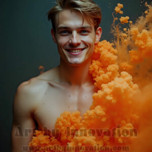 Beauty meets color in this stunning AI-generated abstract art collection. Handsome, shirtless men are enveloped from behind by vibrant, swirling translucent mists of color — inspired by the full spectrum of the rainbow, and the joyful palette of Pride. Each image combines photorealistic skin texture with surreal abstract color dynamics, creating a visual experience that is both deeply human and otherworldly. Created using AI, edited in Photoshop, by © Jeff Dupler | Art by Innovation | https://www.artbyinnovation.com