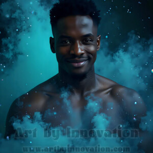 Beauty meets color in this stunning AI-generated abstract art collection. Handsome, shirtless men are enveloped from behind by vibrant, swirling translucent mists of color — inspired by the full spectrum of the rainbow, and the joyful palette of Pride. Each image combines photorealistic skin texture with surreal abstract color dynamics, creating a visual experience that is both deeply human and otherworldly. Created using AI, edited in Photoshop, by © Jeff Dupler | Art by Innovation | https://www.artbyinnovation.com