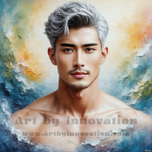AI-generated abstract art of handsome men emerging from classic oil painting canvases — art imitating life. Surreal, stunning digital art concept by Jeff Dupler.
