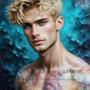 AI-generated abstract art of handsome men emerging from classic oil painting canvases — art imitating life. Surreal, stunning digital art concept by Jeff Dupler.