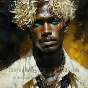 AI-generated abstract art of handsome men emerging from classic oil painting canvases — art imitating life. Surreal, stunning digital art concept by Jeff Dupler.