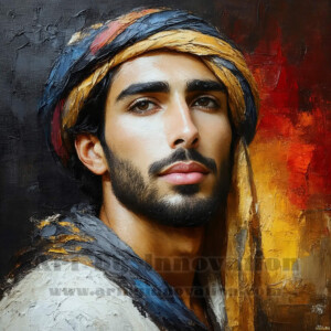 AI-generated abstract art of handsome men emerging from classic oil painting canvases — art imitating life. Surreal, stunning digital art concept by Jeff Dupler.