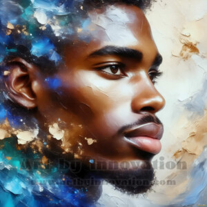 AI-generated abstract art of handsome men emerging from classic oil painting canvases — art imitating life. Surreal, stunning digital art concept by Jeff Dupler.