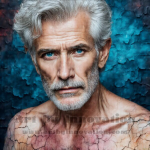 AI-generated abstract art of handsome men emerging from classic oil painting canvases — art imitating life. Surreal, stunning digital art concept by Jeff Dupler.
