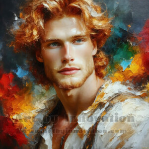 AI-generated abstract art of handsome men emerging from classic oil painting canvases — art imitating life. Surreal, stunning digital art concept by Jeff Dupler.