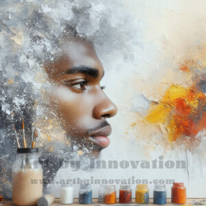 AI-generated abstract art of handsome men emerging from classic oil painting canvases — art imitating life. Surreal, stunning digital art concept by Jeff Dupler.