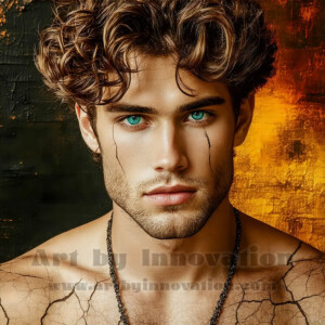 AI-generated abstract art of handsome men emerging from classic oil painting canvases — art imitating life. Surreal, stunning digital art concept by Jeff Dupler.